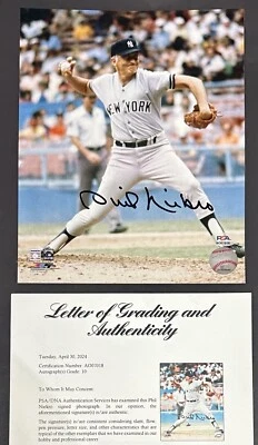 Phil Niekro Signed 8x10 Photo New York Yankees PSA 10 Gem Mint Autograph LOA HOF - Image 1 of 4