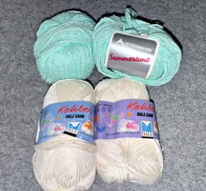 Austermann Summertime 2 Blue, 2 White Kolibri Dale Garn - Picture 1 of 3