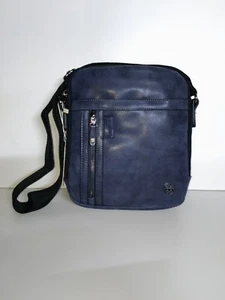 Tracolla Borsello Uomo Media Eco Pelle Nylon ROUTE 66 Tasche Interne Esterne Zip - Picture 1 of 5