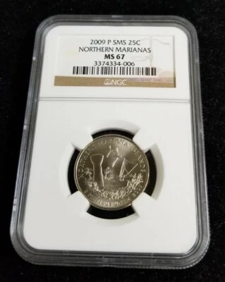 2009-P SMS 25c NGC MS67- Northern Marianas Quarter  - Image 1 of 2