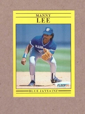 1991 Fleer Baseball Card #179 Manny Lee Blue Jays NM - Image 1 of 2
