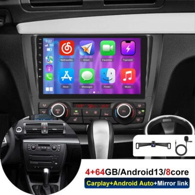4+64GB Car Stereo Radio Android 13 Carplay GPS +Camera For BMW 1 E88 E82 E81 E87 - Image 1 of 4