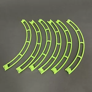 Quercetti Skyrail Roller Coaster Green Curved Replacement Parts Pieces Lot of 6 - Picture 1 of 1
