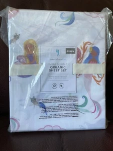 Pottery Barn Kids Gemma Mermaid Sheet Set Queen Organic Watercolor New - Picture 1 of 3