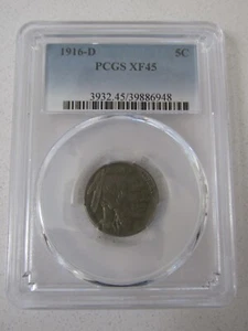 1916-D Buffalo Nickel PCGS XF45 - Picture 1 of 4