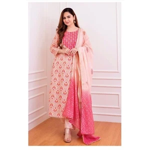 Salwar Kameez Anzug indisch Kurti Palazzo Dupatta Hochzeit besondere Kurta Hose - Bild 1 von 7
