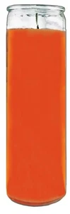CANDELA BARATTOLO VETRO SEMPLICE ARANCIONE VELA LISA NARANJA BRUCIA 120 ORE - Foto 1 di 1