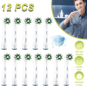 12 Pack Oral-B CrossAction CleanMaximiser Brush Heads White Deep Cleansing~ - Picture 1 of 13