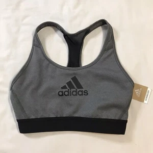 Adidas Sport BH Damen klein grau schwarz Racerback Training Medium Support - Bild 1 von 6