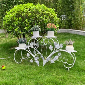 Wrought Iron Metal Plant Stands Flower Pot Rack Holder Indoor/outdoor Chic Decor - Picture 1 of 21