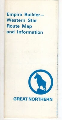 GREAT NORTHERN RR - EMPIRE BUILDER AND WESTERN STAR ROUTE MAP AND INFORMATION - Image 1 of 3