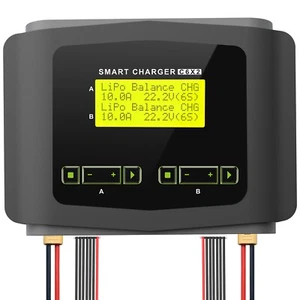 C6X2 RC Dual Channel Battery Charger 10-Amp for Lipo/Li-ion/LiFe/LiHv/NiMH/NiCd - Picture 1 of 12