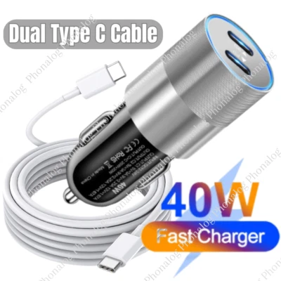 For iPhone 15 16 ProMax Plus iPad Samsung 40W USB-C Fast Charger PD Type-C Cable - Image 1 of 4