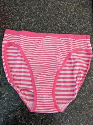Vintage 09 Victoria's Secret pink High Leg Rise Brief Panties Signature Band Y2K - Image 1 of 4