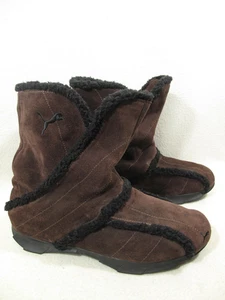 Y2K PUMA Yutori Fuyu Archive Booties~Shoes~US 9~EU 42~Brown Suede~Black Faux Fur - Picture 1 of 23