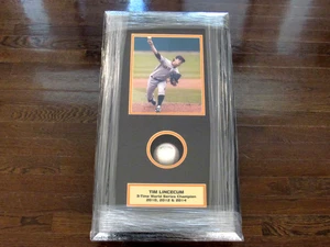 TIM LINCECUM 3X WSC SF GIANTS SIGNED AUTO 2014 WS BASEBALL SHADOW BOX SOP BEAUTY - Picture 1 of 7