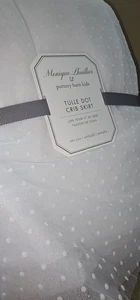 Pottery Barn Kids Monique Lhuillier Tul Punto Cuna Falda Blanca Nueva - Imagen 1 de 6