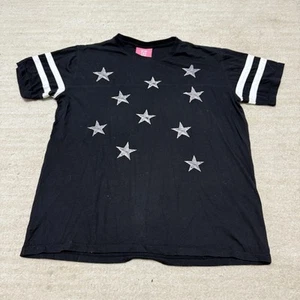 One Teaspoon Star Print Oversized T-shirt Spell-Out Black Women's XXS - Picture 1 of 8