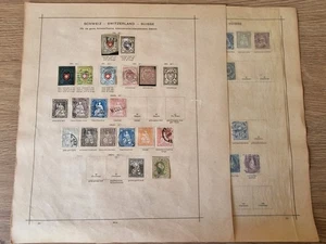 Switzerland Stamp Accumulation on Ancient Schaubek Pages - Picture 1 of 8