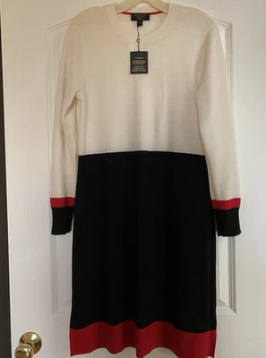 Vestido Suéter Charter Club Talla M Mujer Multicolor 100% Cachemira Manga Larga 563 Foto 1 de 4