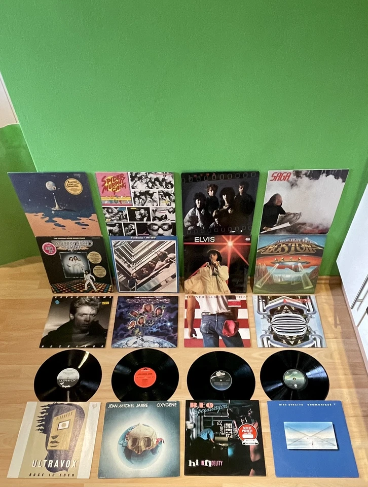 16 x LP Vinyl SAMMLUNG Paket LOT Konvolut BEATLES ELVIS Metal Rock BOX Set NM 1 - Bild 1 von 1