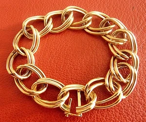 Bijou ANCIEN Bracelet Plaqué or Antique OLD Gold Plated Jewelry poinçon AMERICA - Imagen 1 de 9