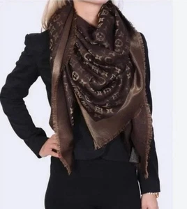 Louis Vuitton Large Brown Shine Shawl M75122 MSRP/$730 - Picture 1 of 2