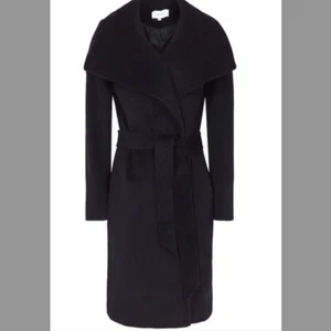 REISS Luna Belted Wool Coat Navy Dark Blue Size 2 - Picture 1 of 5