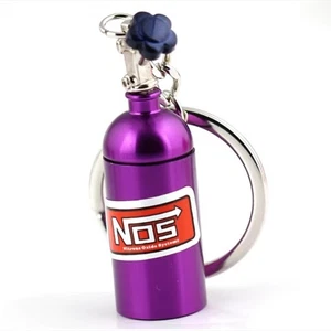 NOS Bottle Aluminum Pill Keychain Waterproof Holder Medicine Container (purple) - Picture 1 of 5