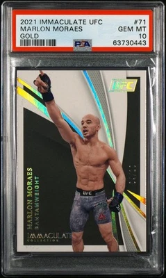 2021 UFC IMMACULATE MARLON MORAES GOLD /10, PANINI DEBUT YEAR, PSA 10 POP 1 - Image 1 of 2