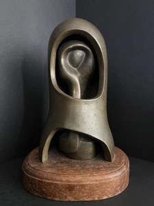 Peter Hord ~ 2-Part Bronze Helmet Head Sculpture (#3/8) Abstract Modernist - Picture 1 of 18