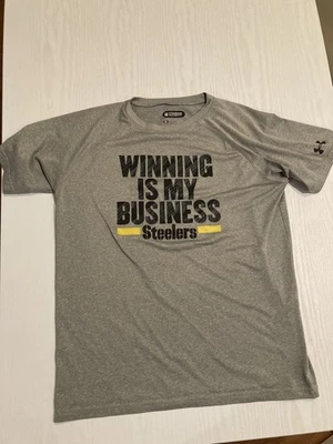 Under Armour Pittsburgh Steelers T-Shirt NFL Winning Is My Business Youth Large - Image 1 of 4
