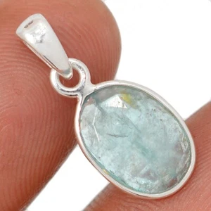 Natural Aqua Kyanite 925 Sterling Silver Pendant Jewelry CP68799 - Picture 1 of 1