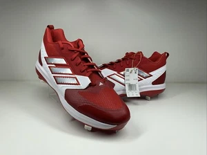 Men's Red and White Adidas Icon 8 Baseball Cleats Size 12 NWT IG7104 - Picture 1 of 13