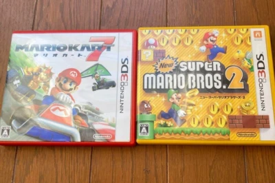 Lot 2 Super Mario Bros. & Mario Kart 7 seven set Nintendo 3DS Japan Version - Image 1 of 3
