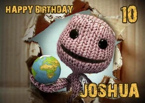 TARJETA DE FELICITACIÓN DE CUMPLEAÑOS SACKBOY PERSONALIZADA CUALQUIER OCASIÓN - Imagen 1 de 1