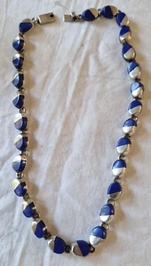 Vintage Handmade 925 Silver & Lapis Necklace Mexican ? Navajo Estate 85g - Picture 1 of 6