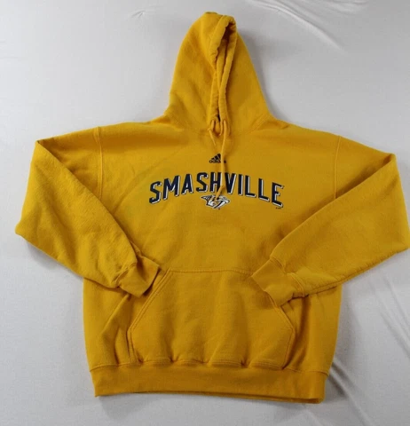 Adidas Yellow Men's Sweater Smashville Pullover Nashville Predators Size Medium Cover