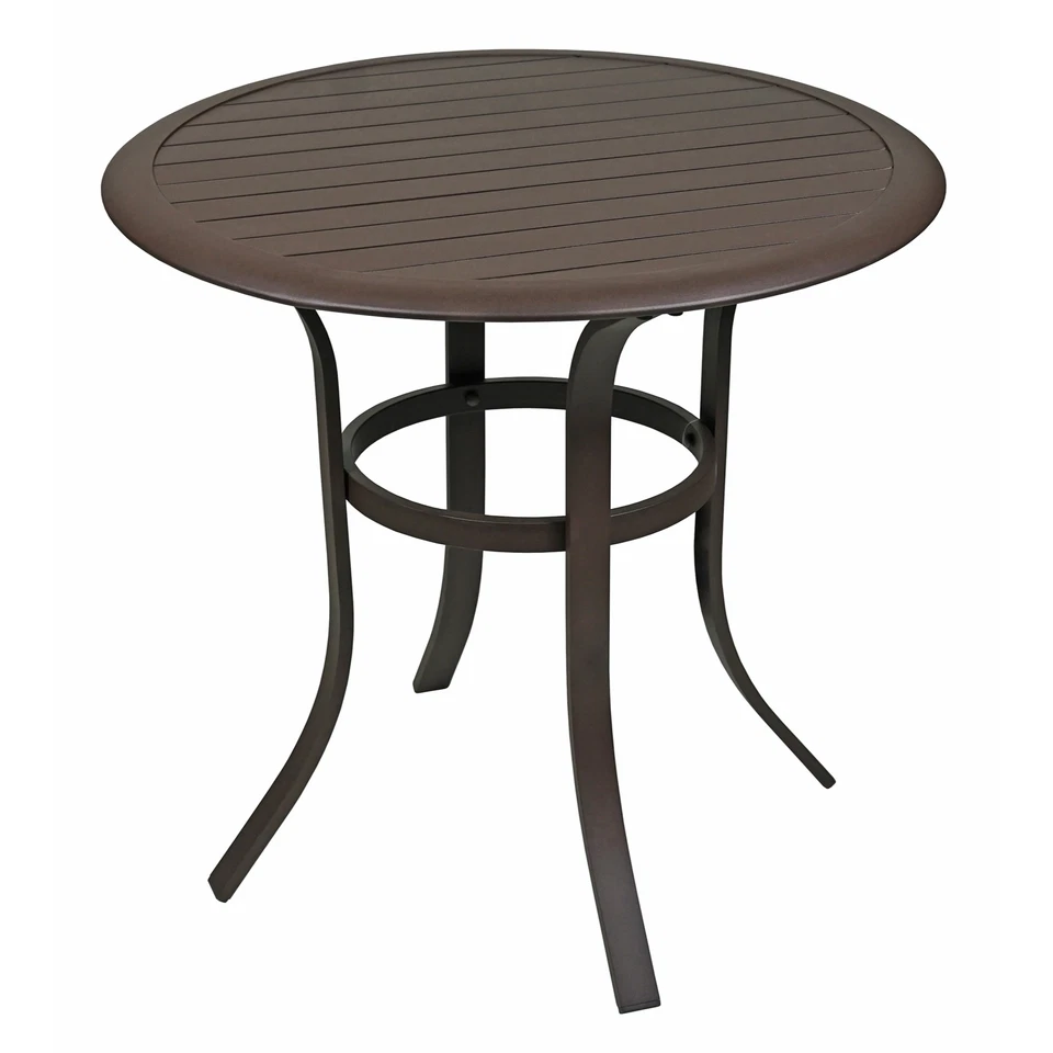 Patio Master ALL13612 30 in. Bellevue Round Aluminum Slat Top Bistro Table