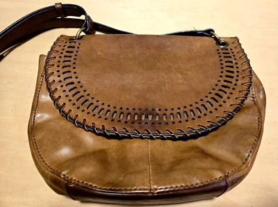 Clarks Tan Brown Genuine Leather Satchel Saddle Bag Shoulder Crossbody Bag - Image 1 of 4