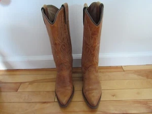 STEVE MADDEN WOMENS LEATHER BROWN LONESTAR COWBOY BOOTS  SIZE 5 1/2 #9310 MEXICO - Picture 1 of 19