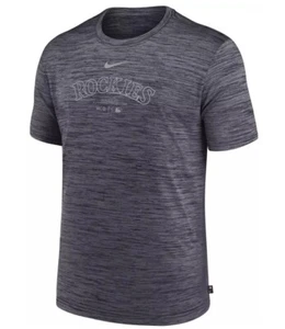 T-Shirt Nike Uomo Taglia L Colorado Rockies Collezione Autentica Velocity Nera Nuova con etichette - Foto 1 di 3