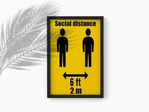 Social Distancing 6 Feet Apart A4 Poster Print Decor Gift Wall Art - Picture 1 of 1