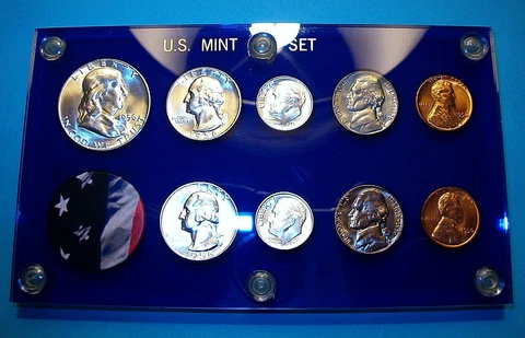 1956 P & D COMPLETE SILVER SET of U.S. COINS LUSTROUS BRILLIANT UNCIRCULATED Cover