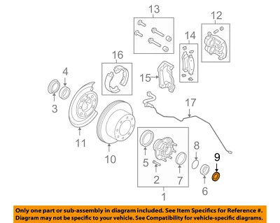 Tuerca de cojinete exterior de freno-trasero-freno Super Duty Ford OEM 08-10 F-450 F81Z1A124AA Foto 1 de 2