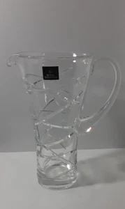 Royal Doulton SATURN Clear Cut Crystal Jug Acid Etched Lion Crown Mark On Base - Bild 1 von 6