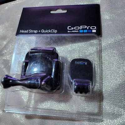 New Sealed Genuine GoPro Head Strap + Quick Clip #ACHOM-001 Black For All Hero - Image 1 of 2