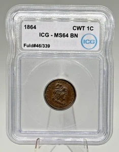 Civil War Patriotic Token 1864 Liberty - Union Shield - ICG MS64 BN - Bild 1 von 4