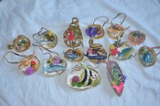 Lot of 14 Handmade Beach Theme Sea Creature Ornaments Sea Shell Fish Christmas