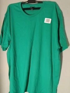 NEW HANES MEN'S NANO RINGSPUN S/SLEEVE GREEN 100% COTTON T-SHIRT 4XL SUPER SOFT  - Picture 1 of 11